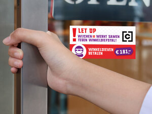 Winkeldiefstalsticker voor op raam